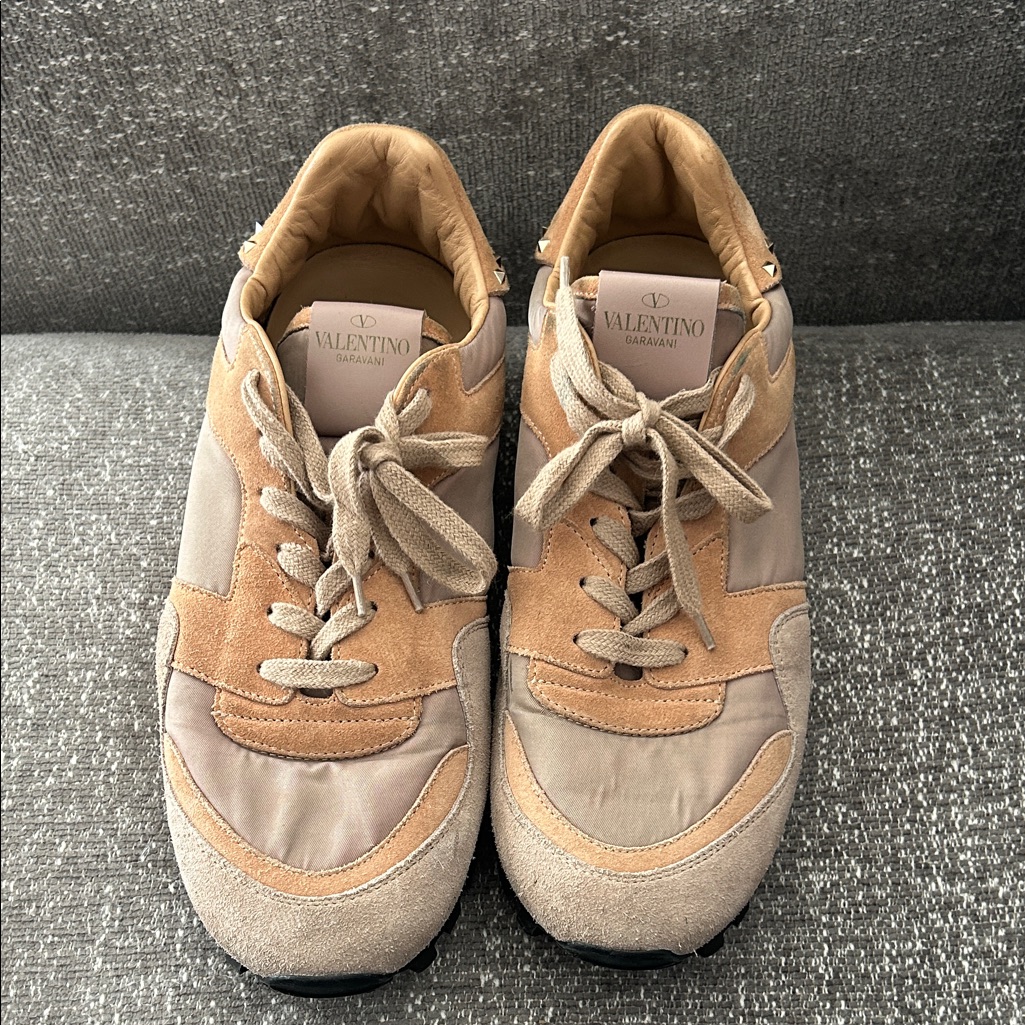 Valentino Beige And Tan Casual Sneakers